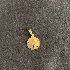 14k yellow gold sand dollar pendant. New!